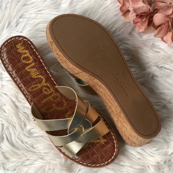 Sam Edelman gold wedge sandals - Picture 3 of 3